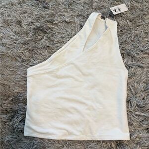 Express White One-Shoulder Tank Top